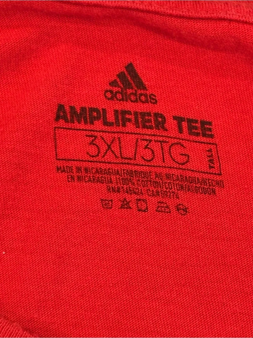 adidas Red Short Sleeve Tee with White Logo 3XL